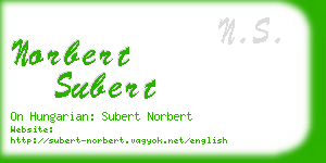 norbert subert business card